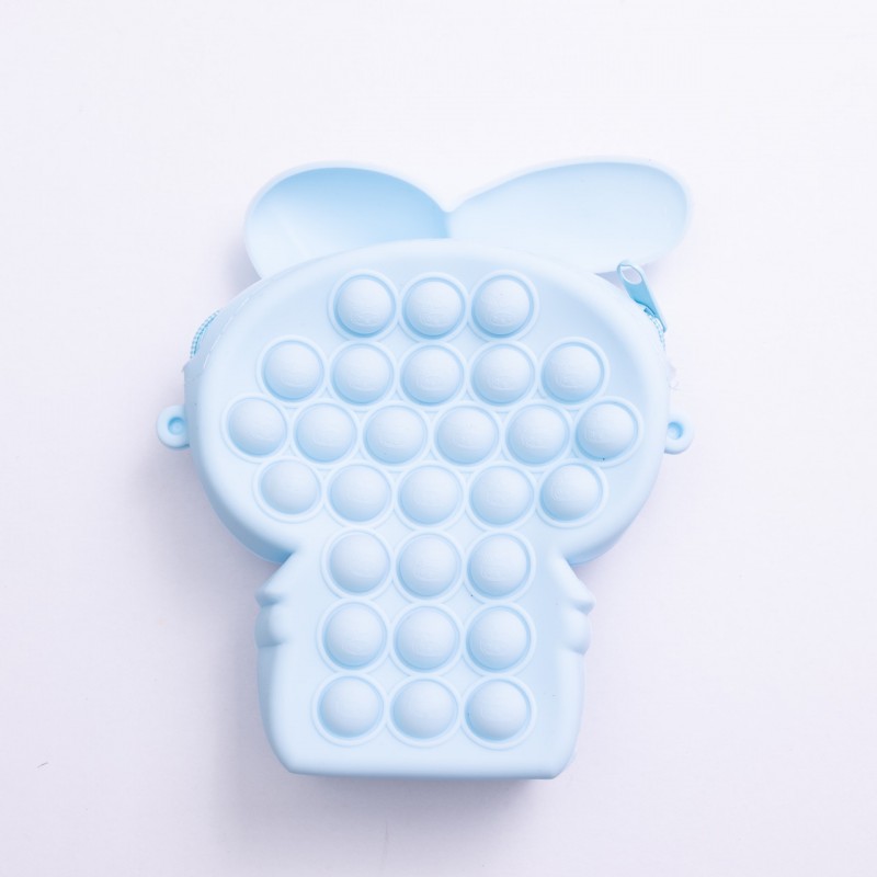 Дитяча силіконова сумочка-гаманець з поп-іт 15*10*3 см Блакитний HP-55-8BL