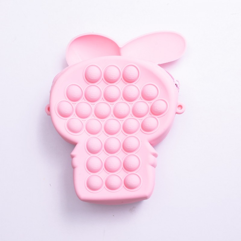 Дитяча силіконова сумочка-гаманець з поп-іт 15*10*3 см Рожевий HP-55-8P