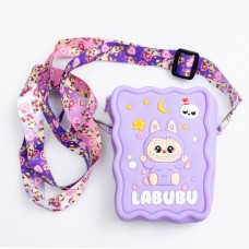 Дитяча силіконова сумка Лабубу 12.5×9×3.5 (см) через плече Фіолетова HP-55-7V