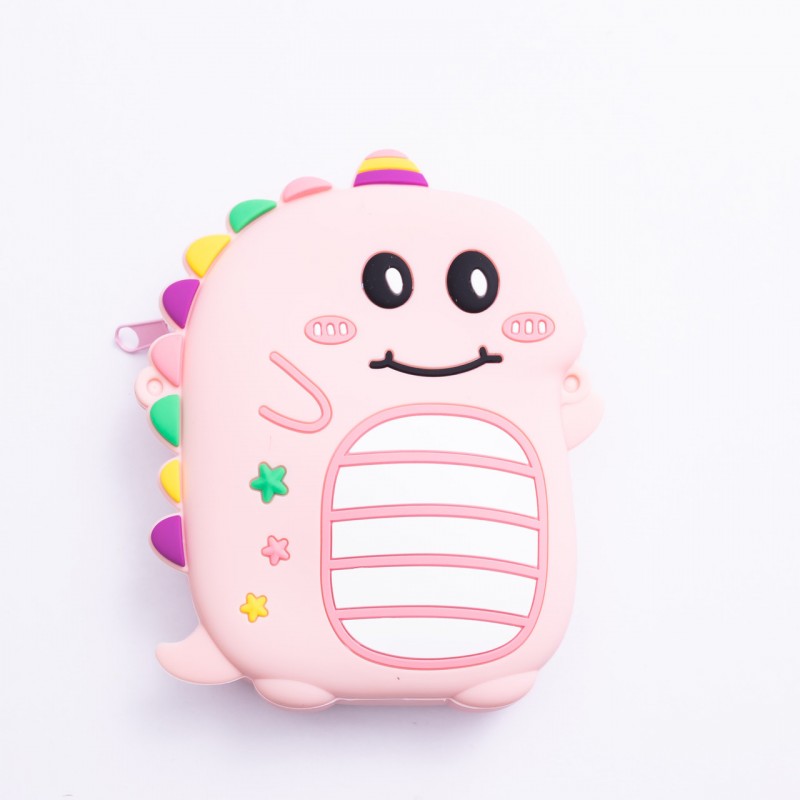 Дитяча силіконова сумка Динозавр 12×11×3 (см) через плече Рожева HP-55-4P