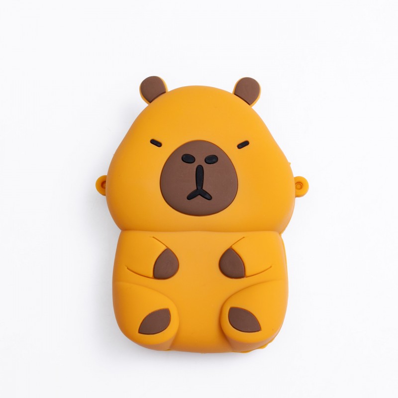 Дитяча силіконова сумка Капібара 13×9×3 (см) через плече Коричневий HP-55-3BR