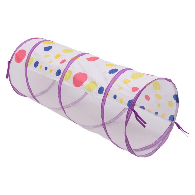 Намет дитячий 3 в 1 70×70×90 см ігровий намет з тунелем і басейном Фіолетовий HP-S-4NDV