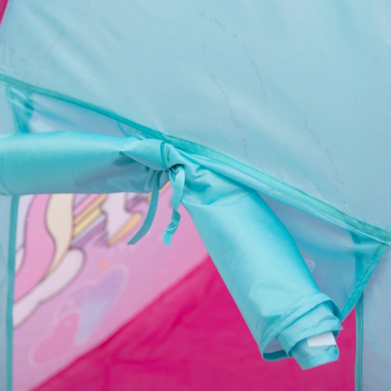 Намет дитячий 80×80×100 см ігровий намет для дівчаток вуличний з єдинорогом Рожевий HP-S-2ND