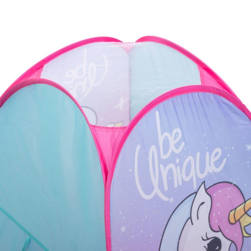 Намет дитячий 80×80×100 см ігровий намет для дівчаток вуличний з єдинорогом Рожевий HP-S-2ND
