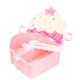 Дитячий ланч бокс на дві секції 950 мл пластиковий з вилкою та ложкою "Тістечко" Рожевий HP12271P