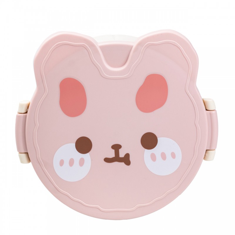 Дитячий ланч бокс на три секції 950 мл пластиковий з вилкою та ложкою "Ведмедик" Білий HP12270W