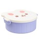 Дитячий ланч бокс на три секції 950 мл пластиковий з вилкою та ложкою "Ведмедик" Фіолетовий HP12270V