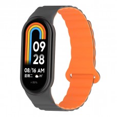 Ремінець для Xiaomi Mi Band 8/9/10 Silicone Link Grey/Orange