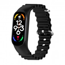 Ремінець для Xiaomi Mi Band 3/4/5/6/7 Ocean Band Black