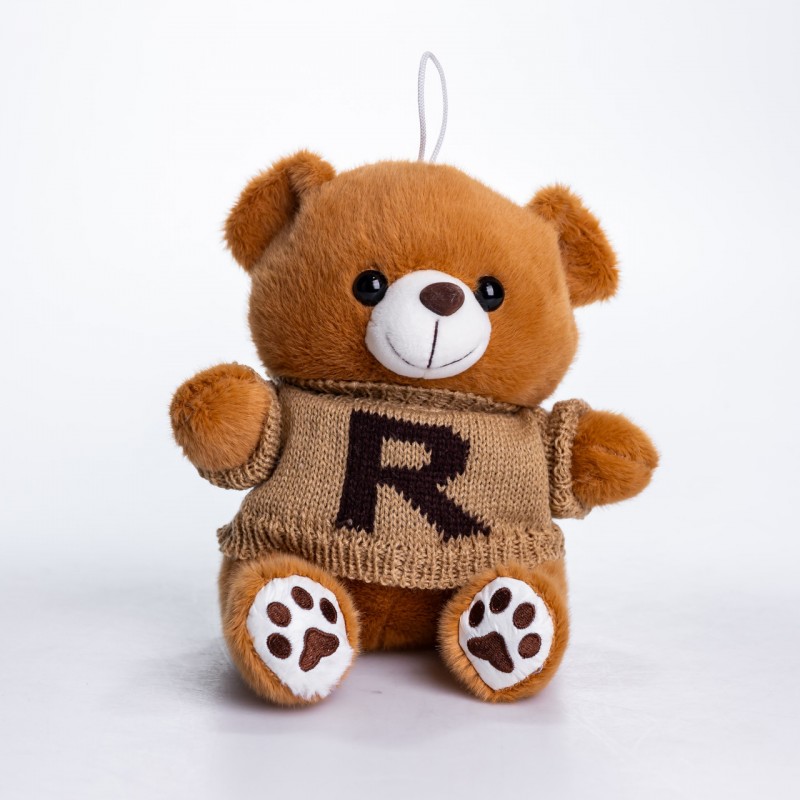 М'яка іграшка-брелок Мишка в коричневому светрі 20 см плюшевий ведмедик 509-28BRBR