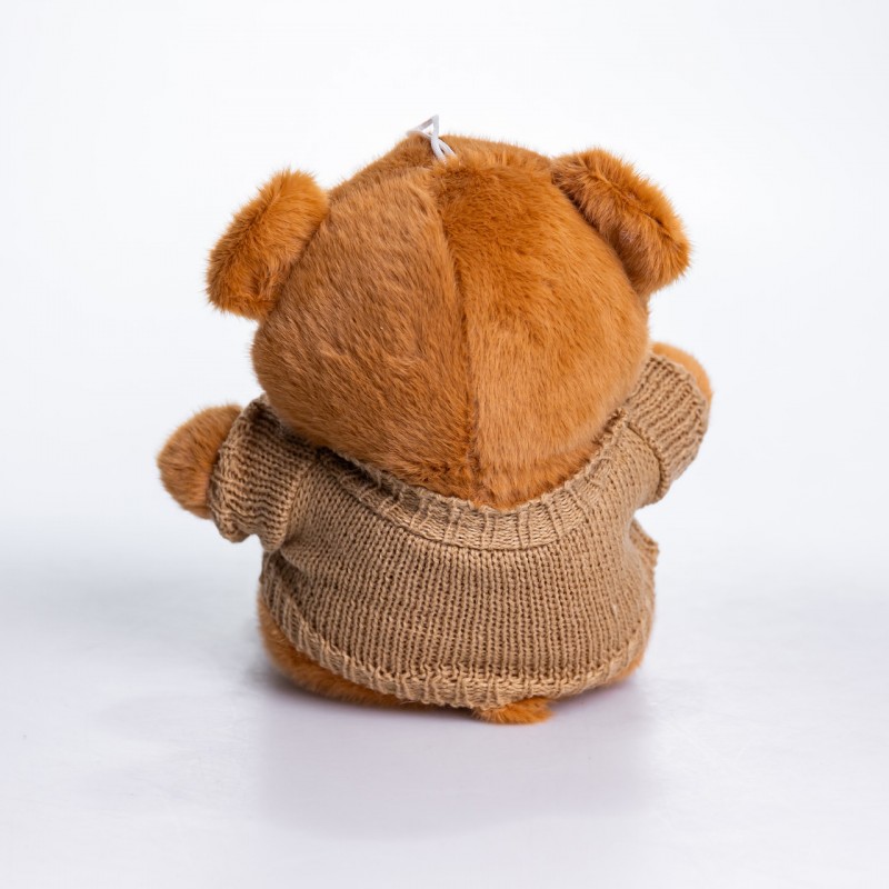 М'яка іграшка-брелок Мишка в коричневому светрі 20 см плюшевий ведмедик 509-28BRBR