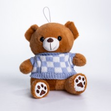 М'яка іграшка-брелок Ведмедик у синьому светрі 20 см плюшевий ведмедик 509-28BRBL
