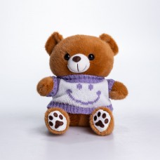 М'яка іграшка-брелок Ведмедик у фіолетовому светрі 20 см плюшевий ведмедик 509-28BRV