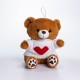 М'яка іграшка-брелок Ведмедик у светрі із серцем 20 см плюшевий ведмедик 509-28BRW