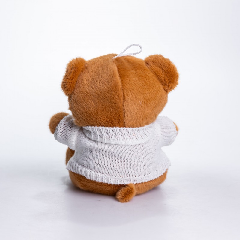 М'яка іграшка-брелок Ведмедик у светрі із серцем 20 см плюшевий ведмедик 509-28BRW