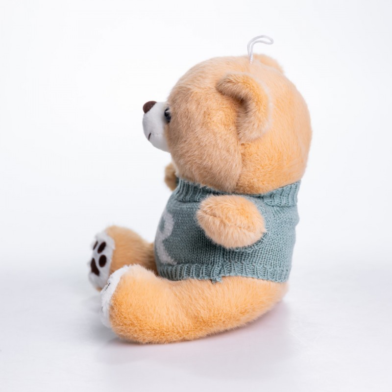 М'яка іграшка-брелок Ведмедик у м'ятному светрі 20 см плюшевий ведмедик 509-28BEGR