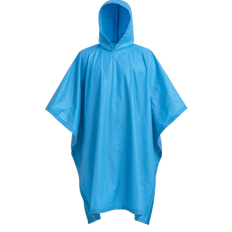 Дощовик-пончо багаторазовий туристичний для полювання, риболовлі на липучці з капюшоном LU-029BL Блакитний