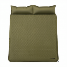 Надувний матрац 190х130 см похідний туристичний Camping килимок самонадувний для намету кемпінгу відпочинку сну Зелений LU-027GR