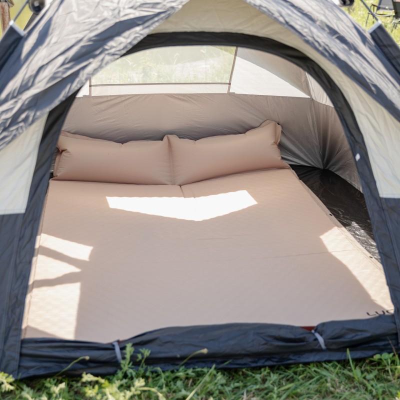 Надувний матрац 190х130см туристичний похідний в намет Camping Lugi, самонадувний кемпінговий підголівник комфортний LU-027