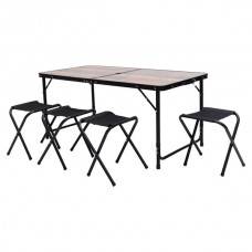 Розкладний стіл + 4 стільці кемпінговий набір для пікніка, риболовлі, відпочинку, туризму Коричневий JY-12060BR