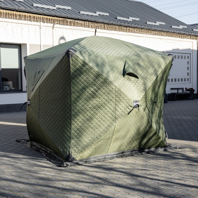 Намет зимовий утеплений "куб" 230*230*210 см для рибалки туризму кемпінгу та подорожей Хакі LU-BD21