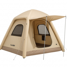 Надувний 3-місний намет 230×230×150 (см) для туризму та риболовлі намет з надувним каркасом Бежевий LU-021