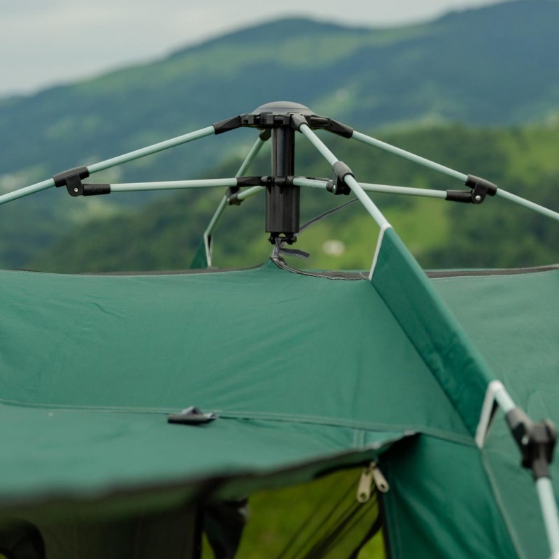 Намет кемпінговий 3-місний з тентом 235*235*155 см зелений LU005GR