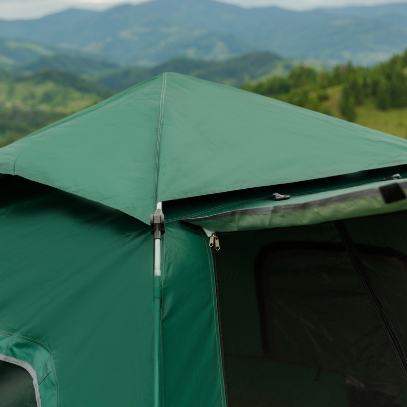 Намет кемпінговий 3-місний з тентом 235*235*155 см зелений LU005GR