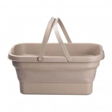 Складний кошик для пікніка з кришкою-столиком 44.8х26х14 см Бежевий SJ-0120BE