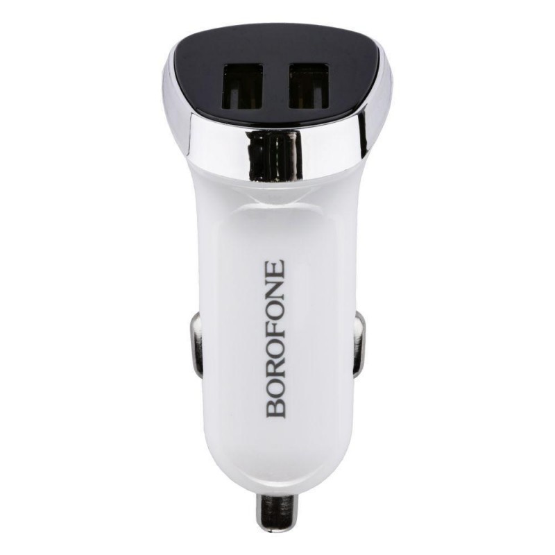 Автомобільний Зарядний Пристрій Borofone BZ15 Lightning 2USB 2.4A Колір Бiлий