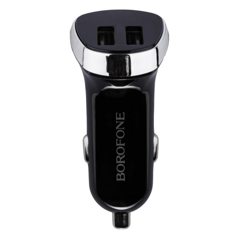 Автомобільний Зарядний Пристрій Borofone BZ15 Lightning 2USB 2.4A Колір Бiлий