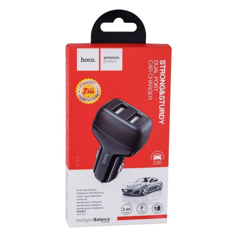 Автомобільний Зарядний Пристрій Hoco Z36 2USB Колір Бiлий