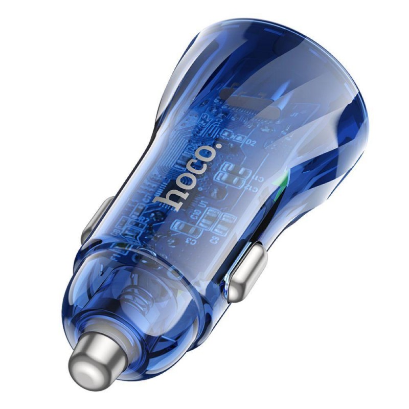 Автомобільний Зарядний Пристрій Hoco Z47A Transparent PD30W+QC3.0 Колір Прозорий чорний