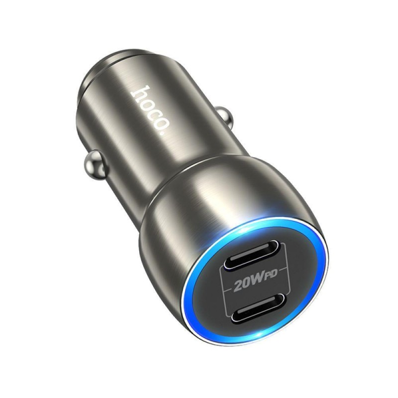 Автомобільний Зарядний Пристрій Hoco Z48 Tough 40W dual port(2C) Колір Сапфірово-синій