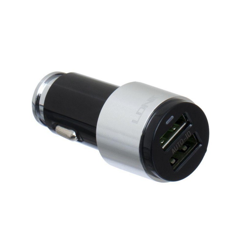 Автомобільний Зарядний Пристрій LDNIO DL-C403 2USB 4.2A Lightning Колір Чорно-Сірий