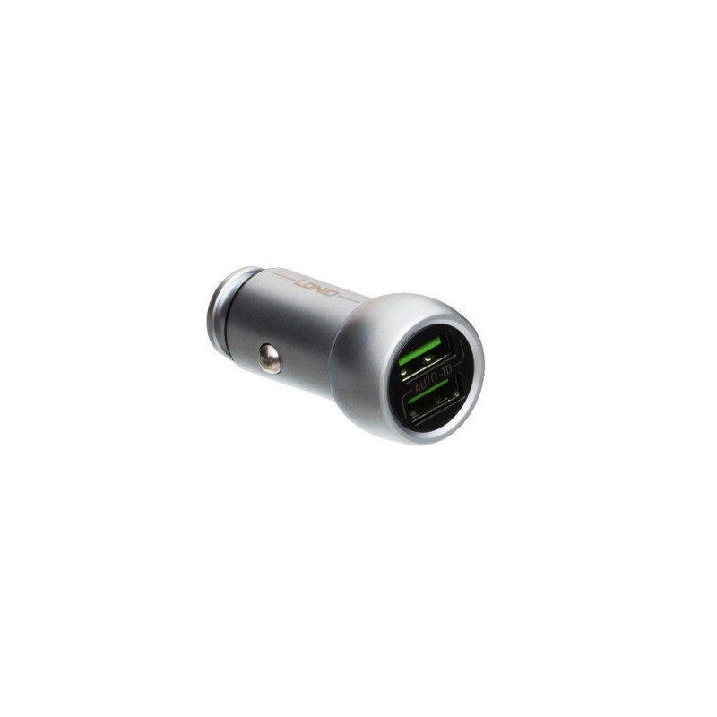 Автомобільний Зарядний Пристрій LDNIO DL-C401 Micro 2USB 3.6A Колір Сталевий