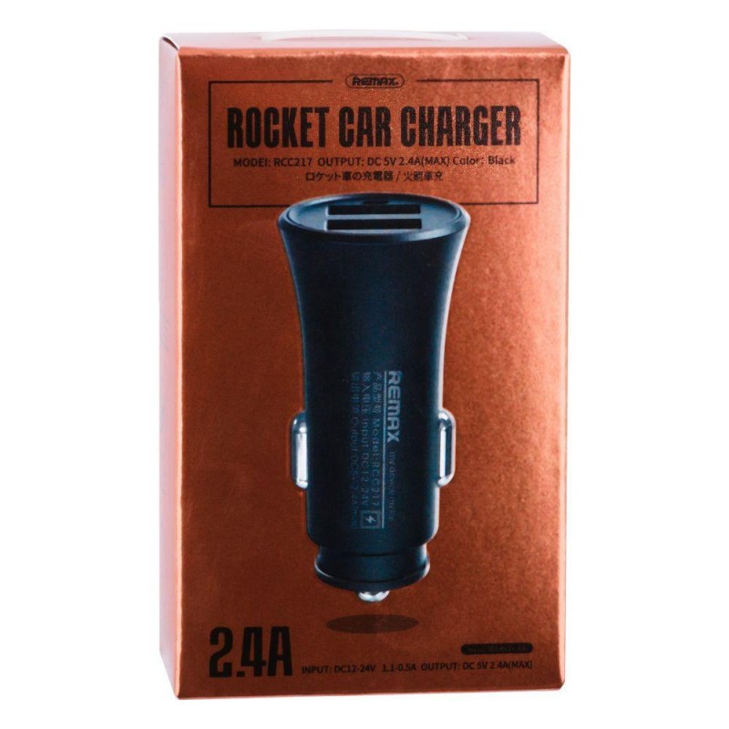 Автомобільний Зарядний Пристрій Remax RCC 217 2 USB 2.4A Колір Чорний