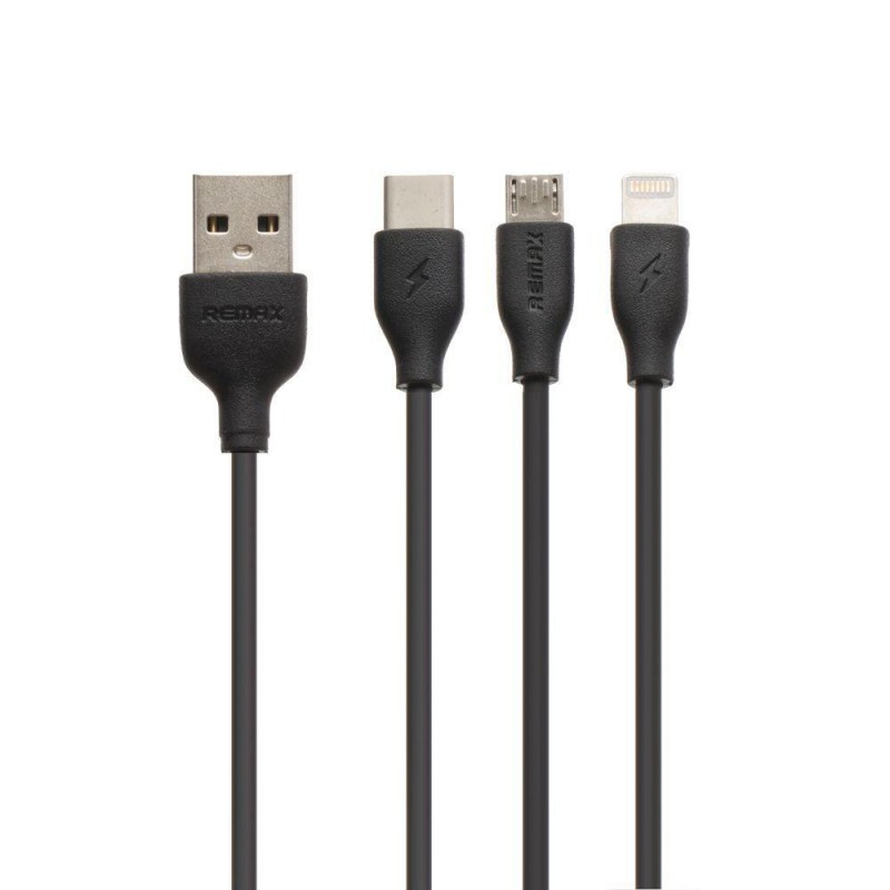 Автомобільний Зарядний Пристрій Remax RCC 217 + Cable 3in1 2 USB Колір Чорний