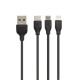Автомобільний Зарядний Пристрій Remax RCC 217 + Cable 3in1 2 USB Колір Чорний