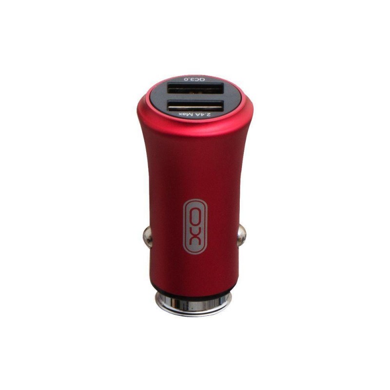Автомобільний Зарядний Пристрій XO CC-12 QC 3.0 2USB Колір Червоний