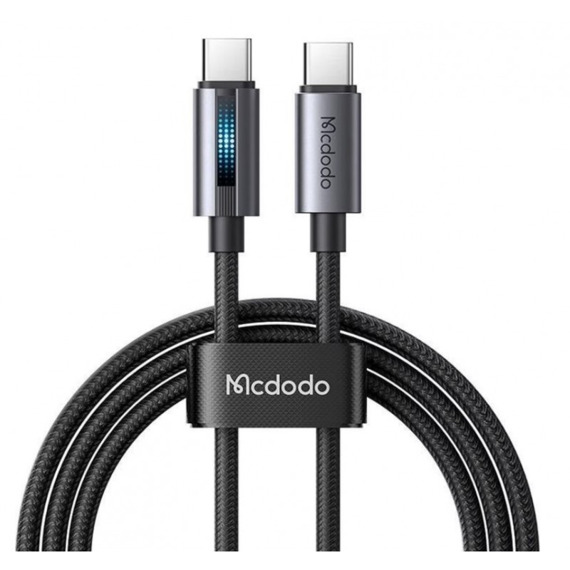 Кабель McDodo USB-C to USB-C 100W Cable With Breathing Light 1.2m Black