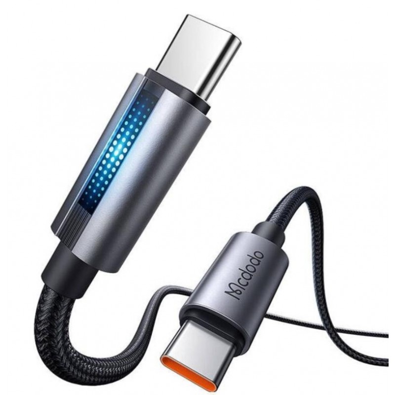 Кабель McDodo USB-C to USB-C 100W Cable With Breathing Light 1.2m Black