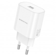 Мережевий Зарядний Пристрій Borofone BA82A 1USB-C PD/QC 25W Бiлий