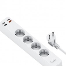 Сетевой фильтр WIWU Smart Power Strip EU ( 4× 220V + 3USB + USB-C 20W) 1.6m White