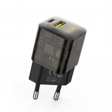 Мережевий Зарядний Пристрій XO CE05 PD30W+QC3.0 Колір Коричневий