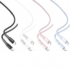 Кабель USB XO NB-Q226A 27W Silicone two-color TYPE-C to Lightning Бiлий