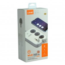 Сетевой Удлинитель LDNIO SEW3452 3 ports/PD/3USB/1QC 3.0/1Type-C/WiFi White