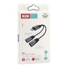 Перехідник XO NBR160A audio adaptor Lightning to double Lightning Чорний