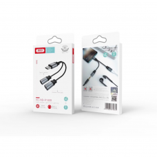 Перехідник XO NBR160B audio adapt Type-c to Type-c +3.5mm connector Колір Чорний