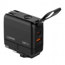 Сетевое Зарядное Устройство LDNIO Q2618 GAN 65W+Type-C to Type-C Черное